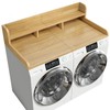 KEIKI Wooden Washer Dryer Countertop with Shelf, 54" Width x