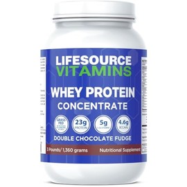 LifeSource Vitamins 3lb Grass Fed Whey Protein Concentrate - Chocolate w/Stevia - 3 lb Powder