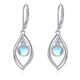 Moonstone Earrings Sterling Silver Celtic/Filigree Dangle Earrings Schmcuk Moonstone Gifts for Women Girls, Sterling Silver, Moonstone