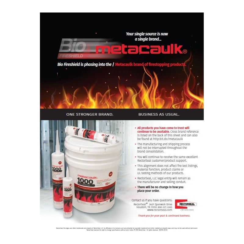 RectorSeal Metacaulk 1200 66015 Firestop Caulk Sealant, Easy Application, Firestop,