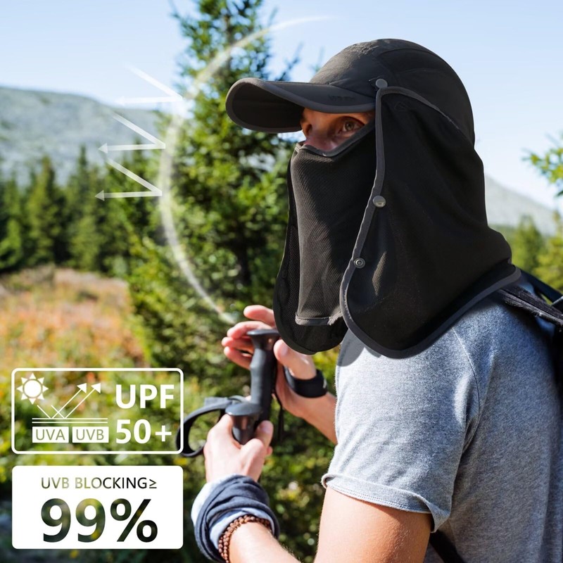 Outdoor Fishing Hat with Face Neck Cover UFP 50+ Foldable