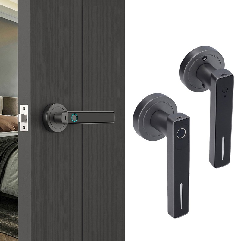 Smart Door Handle Fingerprint with 2 Key Fast Recognition Static