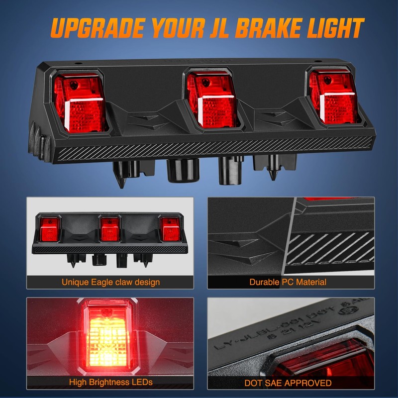 Nilight Third Brake Light Tail High Mount Stop Upgrade 3rd