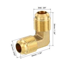 PATIKIL 3/8 Inch x 3/8 Inch Brass Pipe Fitting 2 Pack Torch 90 Degree Angle Pipe Fitting Pipe Adapter Connection for Air Conditioner Cooling Plumbing