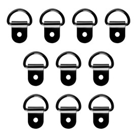 Lotsdonxia 10 PCS Triangle Hooks,Metal Ring Buckles,Retaining Ring for Fixing Photo Frames and Picture Frames(Black)