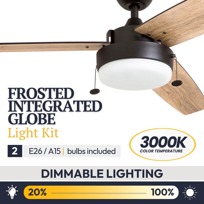 Prominence Home Statham, 52 Inch Contemporary Indoor LED Ceiling Fan