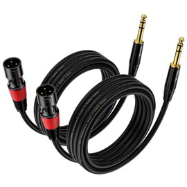 EBXYA XLR Male to 1/4 Inch TRS - Balanced XLR Microphone Cable to 6.35mm Jack Lead, 6ft 2 Pack
