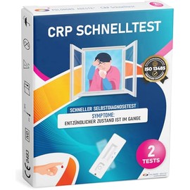 ADESTE CRP TEST QUICK TEST - CRP Quick Test for Self Use to Detect Bacterial Infections and Inflammatory Conditions. Pack of 2 Tests