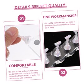BIUDECO 1 Set Acrylic Nail Art Display Stand Nail Tips Practice Holder for Beauty for Salons and DIY Projects