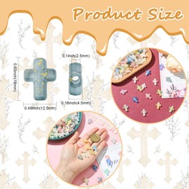 Gythara 3000 pcs 10 Colors Mini Cross Theme Acrylic Beads Transparent Crucifix Jesus Religious Beads for DIY Jewelry Necklace Bracelet Earring Keychain Making Craft Decor