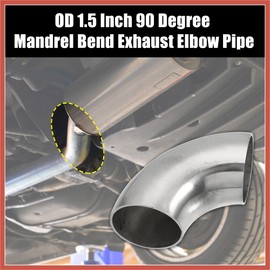 ACROPIX 2pcs OD 1.5 Inch 90 Degree 1.2mm Thickness Mandrel Bend Elbow SS304 Stainless Steel Bend Tube Exhaust Elbow Pipe for Car Exhaust System Car Parts