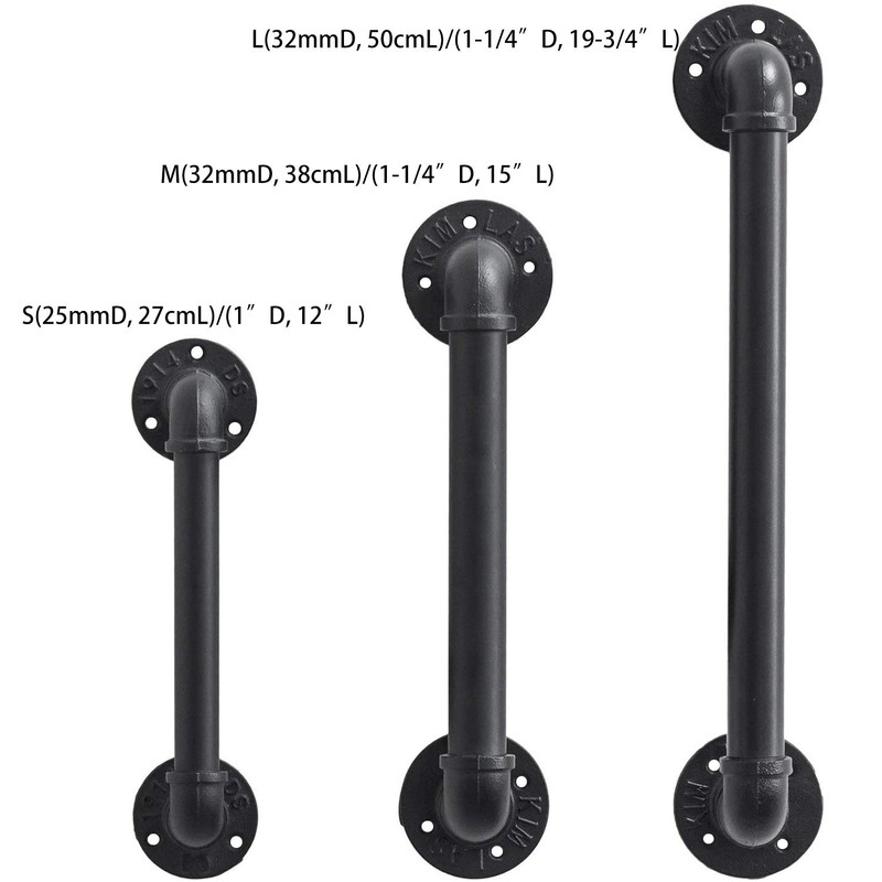 FOYO Set of 2 Industrial Pipe Gate Pull Handle, Grab