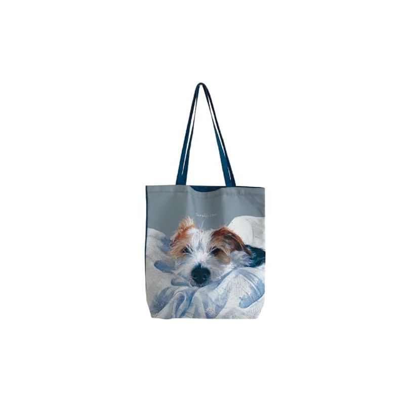 Little Dog Laughed Jack Russell Scruffy Love Packable Tote Bag