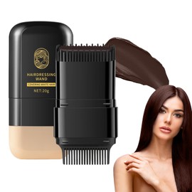Hair Dye Brush, Hair Color Stick, Portable Hair Dye Comb for Gray Hair Coverage, Waterproof and Sweat-proof, Even and Effective Coverage, Gentle Formula, Easy to Use, 20g*1,Black brown