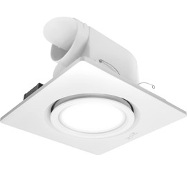 POWERENG Bathroom Exhaust Ventilation with Light,164 CFM 0.7Sones Quiet Ceiling Mount Ventilation Fan,6000K 8W LED,White,110V Vent Fan Ceiling