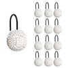 Sunlit Boho Knots Shower Curtain Hooks, Home Decorative White Shower