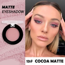 Monochrome Matte Eyeshadow Makeup Palette, Highly Pigmented Cocoa Red Color Eyeshadow Palette,Matte Pressed Powder Eyeshadow Makeup,Single Vegan Eye Shadow,Daily Evening Women Girls Eyeshadow Gift 13#