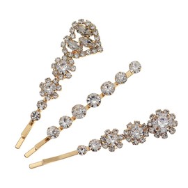 FOMIYES Elegant Crystal Hair Barrettes Rhinestone Hairpins Set Stylish Women's Diamond Hair Accessories
