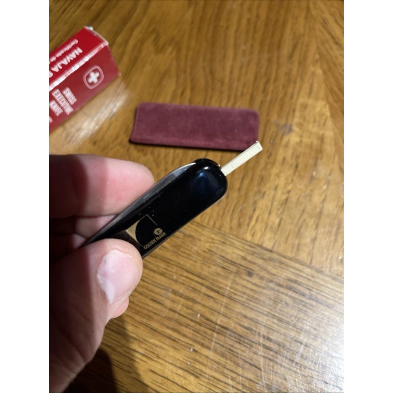 WENGER Swiss Executive Knife - Black Knife File Tweezers New