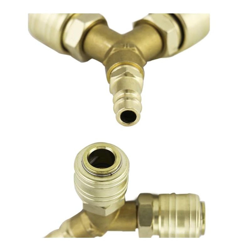 Compressed Air Y Splitter 2-Way Quick Coupling System Metal Design