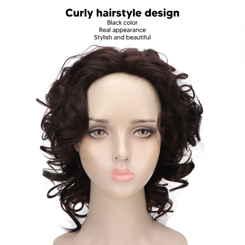 Men Short Black Wigs Soft Texture Breathable Adjust Net Firmly