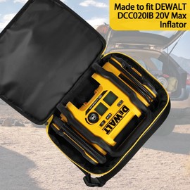 1680D Bolsa de transporte para DEWALT DCC020IB 20V Max Inalámbrico Inflador de Neumáticos con Bolsillo Extra Se adapta a Batería, Cargador, Adaptador de Alimentación de CA y Accesorios (Negro)
