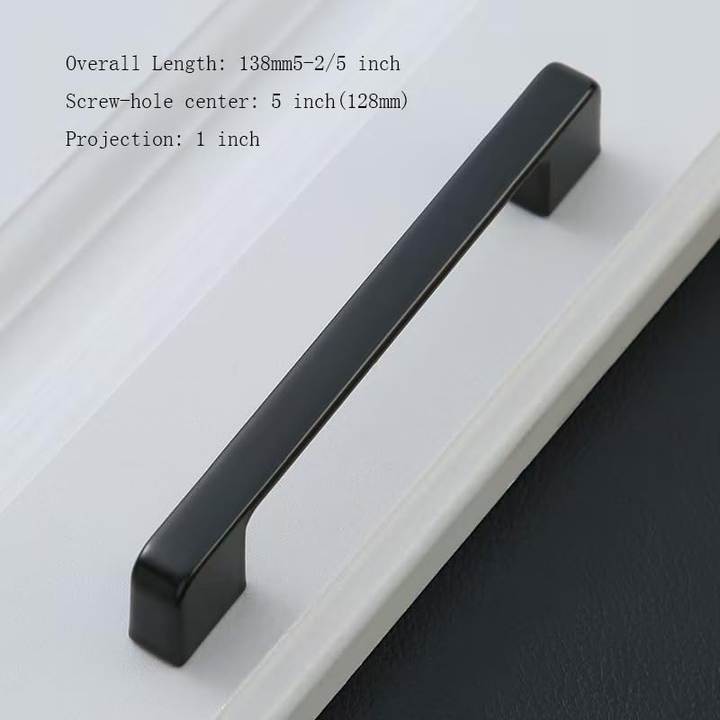 10 Pack Matte Black Cabinet Pulls 5 Inch(128MM) Hole Centers