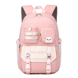 IvyH School Backpack Girls - Kids Backpack Large Capacity Daypack Waterproof School Bags Ideal for Girls Boys Ages 2-6th Grade, pink, Rucksack Backpacks