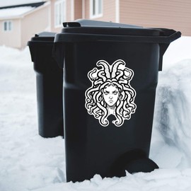 Azeeda 'Angry Medusa Gorgon' White Premium Vinyl Decal Sticker – Waterproof, Durable & Easy to Apply - Ideal for Car Bumpers, Windows, Bins and More (DW00110699)