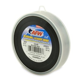 American Fishing Wire Nylon Coated 1x7 Stainless Steel Leader Wire, Blood Red, 300-Feet/45-Pound