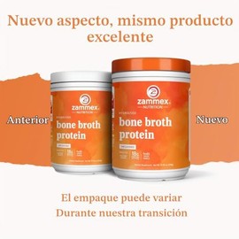 Zammex- Polvo de Proteína de Caldo de Hueso de Carne 100 Alimentada con Hierba, Proteína 20G, Péptidos de Colágeno Hidrolizado Tipo 13,