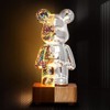 Wireless Crystal Bear Night Light 3D Glass Bedside Lamp Colorful