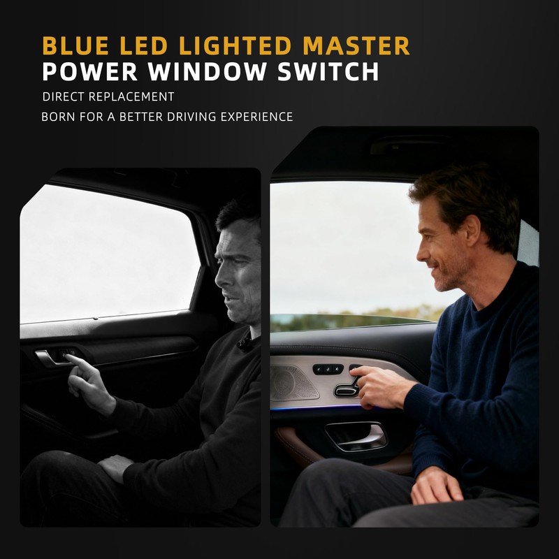 JAVOUKA Blue LED Lighted Master Power Window Switch, for Toyota