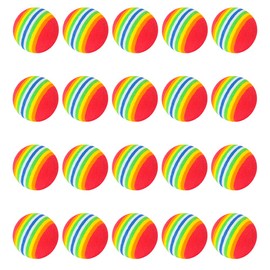 NA 20 Pcs Pet Cat Toy Ball Rainbow Soft Foam Ball Pet Training Toys Ball for Indoor Pet Cats Training Exercise