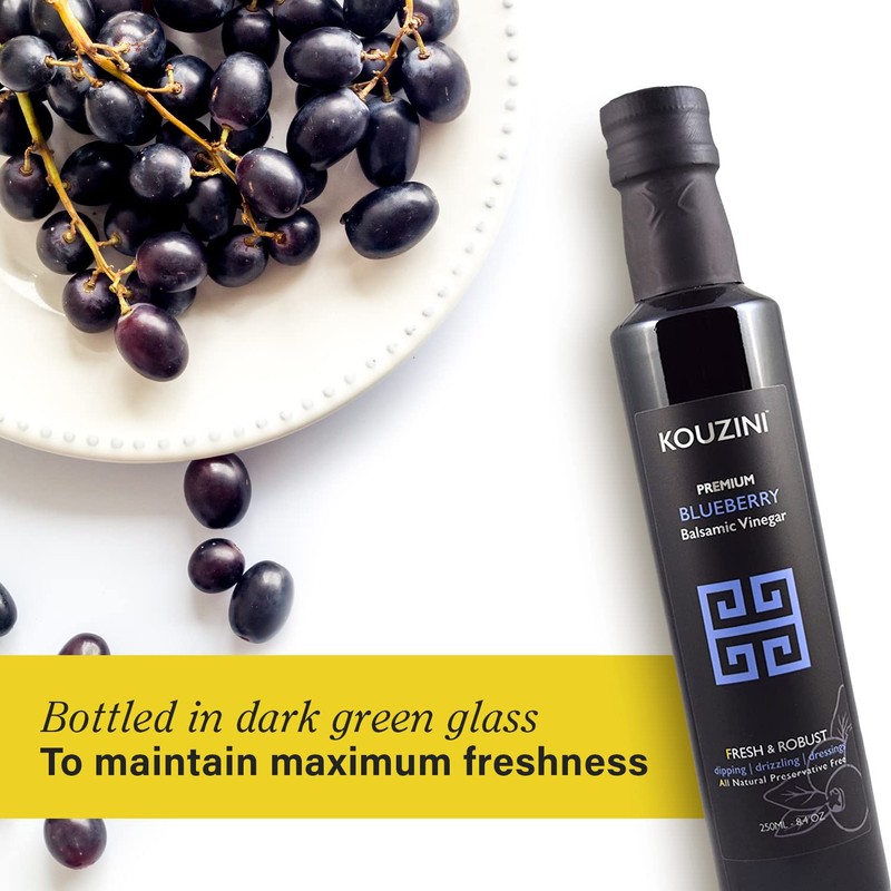 Kouzini Ultra Premium Blueberry Balsamic Vinegar, Aged Balsamic Vinegars from