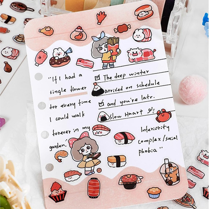 Lemsoda Diary Stickers, Set of 4, Cute, Stylish, Daily Accessories,