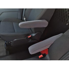 Auto Console Covers (Pair -Armrest Covers for Front Bucket Seats Fits Ford Transit Vans 2015-2023 Protect Fold Down Armrest Covered with Waterproof Neoprene Fabric. Gray