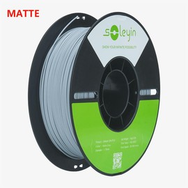 CREALITY 3D Creality Soleyin Ultra/Hyper RFID/CR Series 1.75mm Filaments Ultra PLA MATTE PETG Silk PLA TPU Carbon PC ABS High Precision 1KG Spools Eco Friendly Plant Powered:_Soleyin Ultra Matte Pla Grey