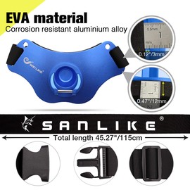 SAN LIKE Fishing Rod Holder - Adjustable Aluminum/Carbon Fiber Waist Fighting Belt - Stand-up Offshore Gimbal Padded Fishing Pole Belt (Blue)