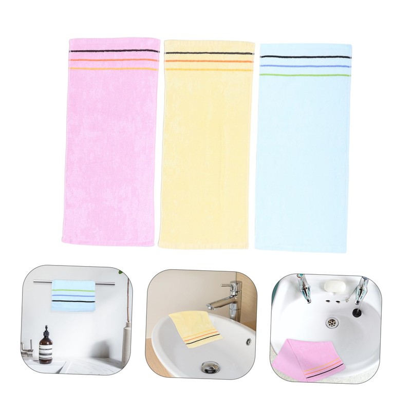 BUGUUYO 3pcs Absorbent Jacquard Washcloths Quick Drying Face Towels for