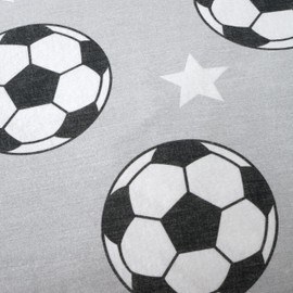 Catherine Lansfield Brushed Cotton Football Stars Junior Fitted Sheet Grey