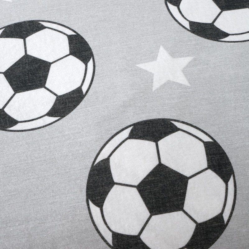 Catherine Lansfield Brushed Cotton Football Stars Junior Fitted Sheet Grey