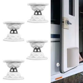RV Magnetic Door Holder Outdoor, Pack of 4 Magnetic Motorhome Door Stop, Motorhome with Screws, Silica Gel Magnetic Door Holder for Caravan, Magnetic Door Stopper for Trailer, Cargo