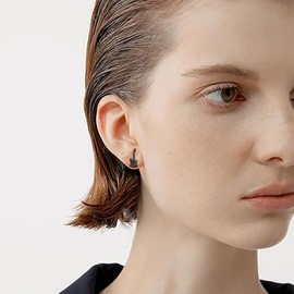 16g Guitar Tiny Small Stud Earrings for Women Men Teen Girls Cartilage Tragus Cute Simple Stainless Steel Screw Back Little Mini Stud Sleeper Piercing Post Fashion Jewelry Gifts (Black)