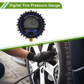 HOPESPANNER Universal 0-250PSI Digital Tire Pressure Gauge M11x1 Digital Air Pressure Meter for Cars 1 Pc without Battery