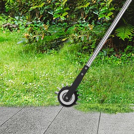 YEELOR Wheel Rotary Edger, Manual Lawn Edger, Stainless Steel Handle,Adjustable Handlebar Length, 58.3-Inch, Rotary Edger Lawn Tool for Sidewalks, Garden, Driveways, Flower Bed, Trimming Grass, black