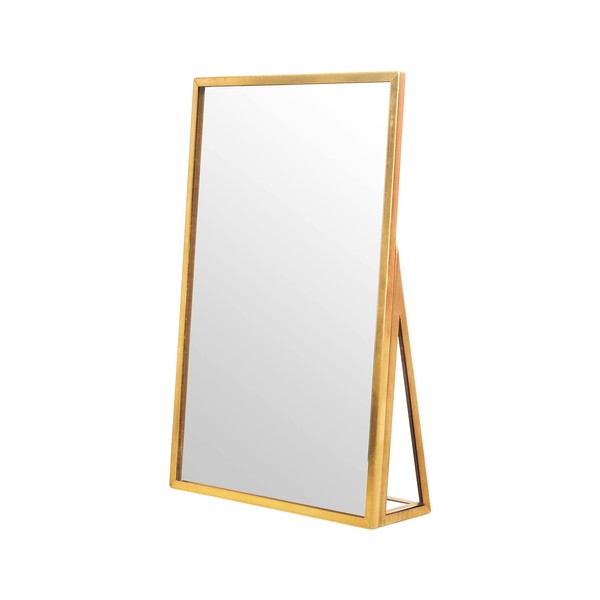 Espejo de maquillaje dorado para computadora, encimera, baño, afeitado, maquillaje,