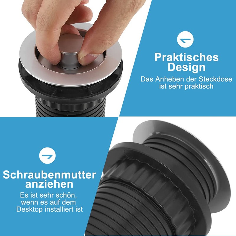 Socket Plug, Retractable Socket with USB Table Power Strip 4-Way