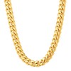 VEXXS Men's Curb Chain 10/12 mm, 18 Carat Gold-Plated Stainless