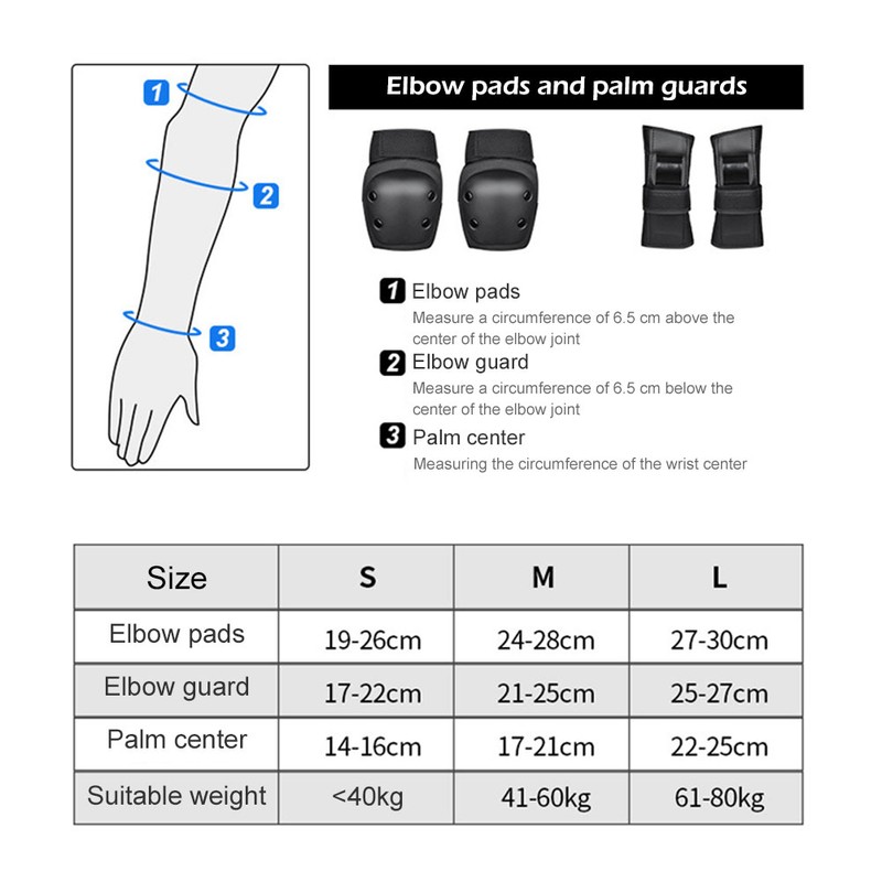6 Pcs Adults Kids Knee Pads Elbow Pads Wrist Pads